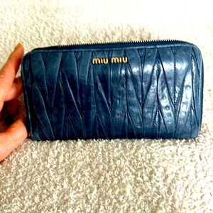 Miu Miu Dark Blue soft leather Wallet